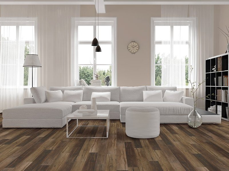 White sofa in the living room Lonsdale Flooring in Vancouver